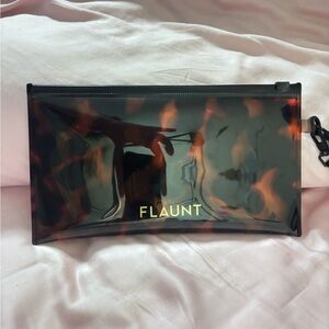 Flaunt Tortoiseshell Clear Wristlet Clutch - Brown